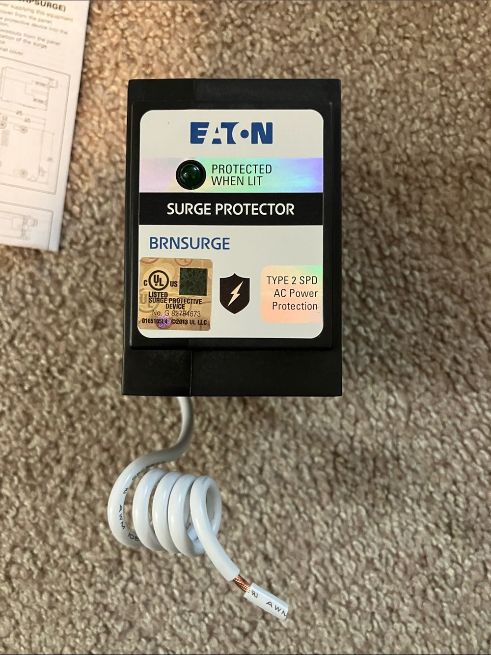 Eaton BRNSURGE Black Surge Protector Type 2 SPD